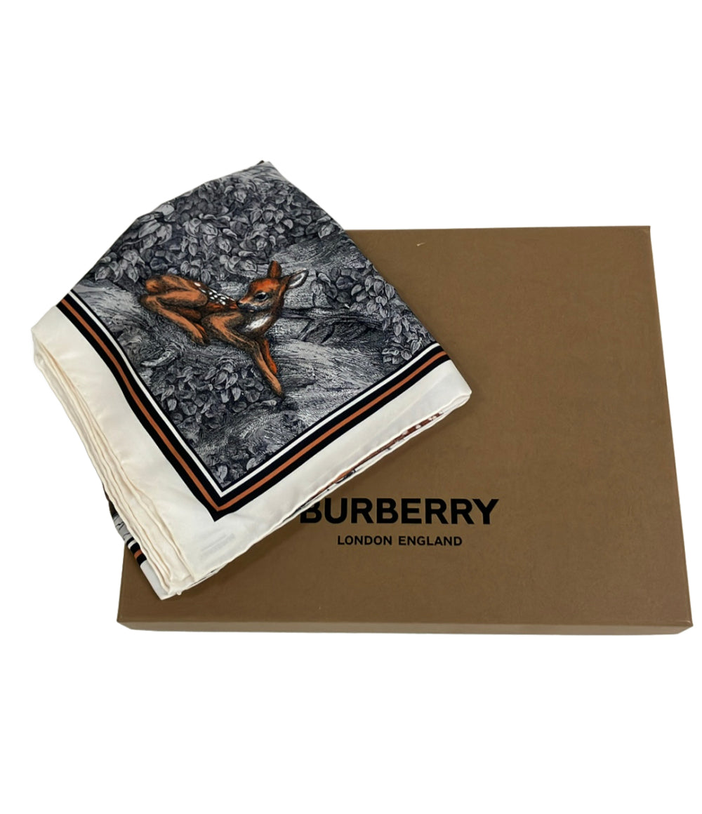 BURBERRY ストール シルク100% 鹿柄 8041738 レディース バーバリー