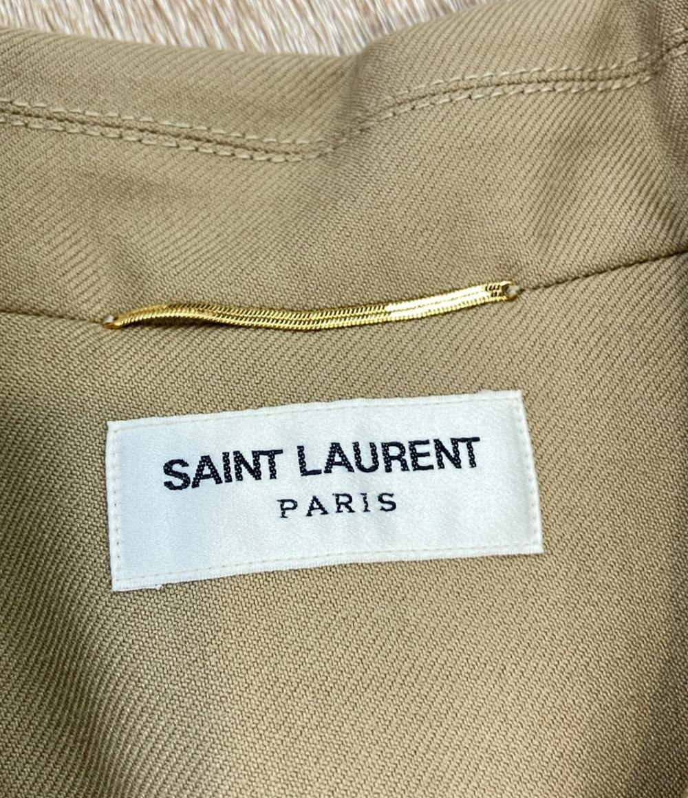 美品 SAINT LAURENT ウールツイルシャツジャケット ベルト付き 20AW レディース SIZE 36 (M) サンローラン