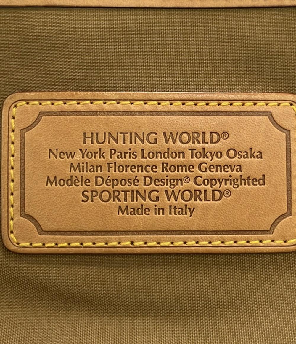 訳あり ハンティングワールド ショルダーバッグ 斜め掛け バチュークロス ヌメ革 メンズ HUNTING WORLD
