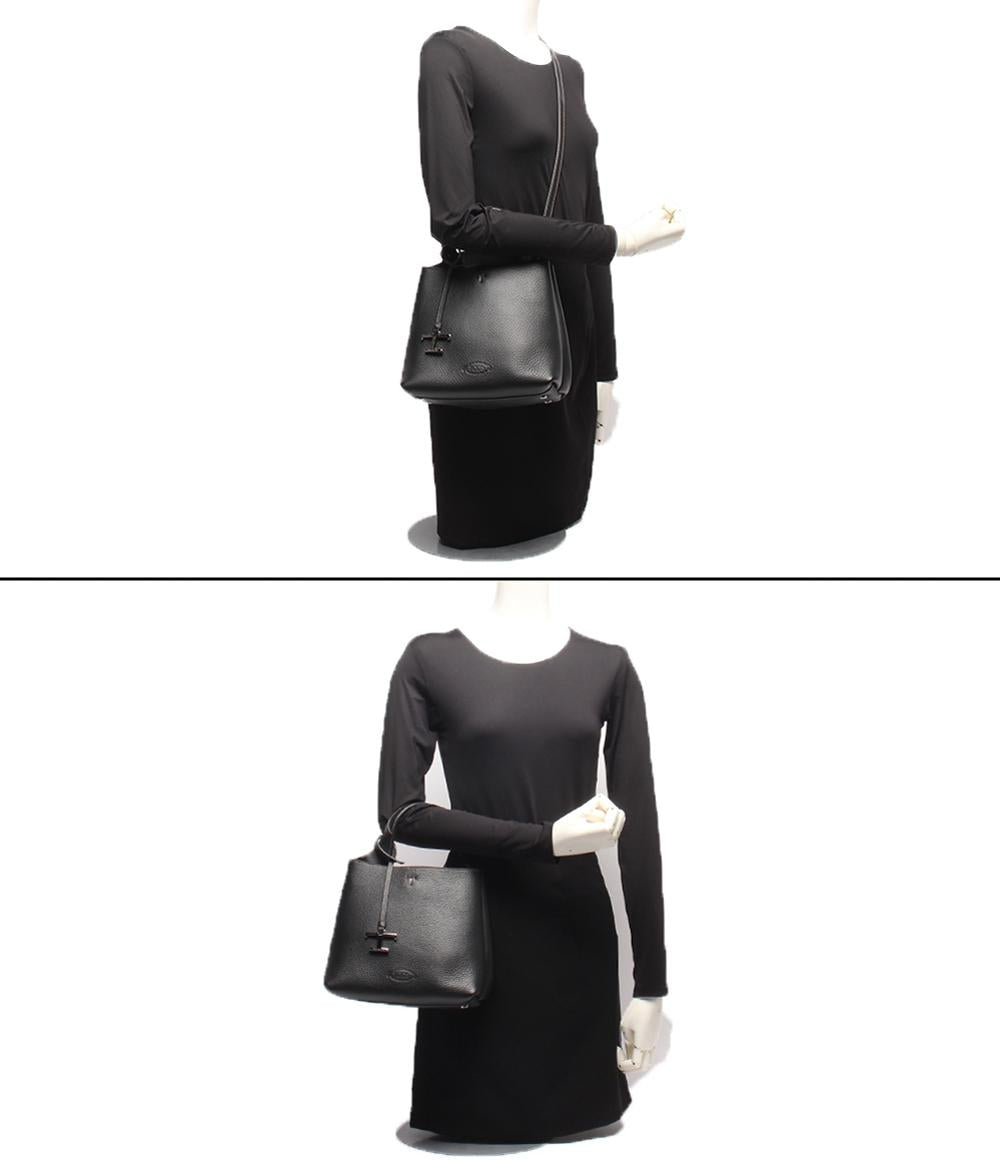 美品 トッズ 2wayショルダーバッグ ハンドバッグ 斜め掛け マイクロ Tタイムレス レディース TOD’S