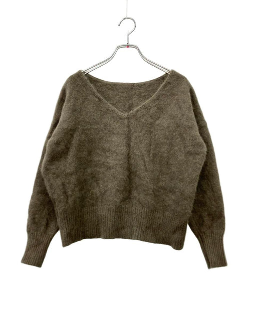 美品 anuans 長袖ニット Vネック プルオーバー 1525511021-0 レディース SIZE F (M) アニュアンス
