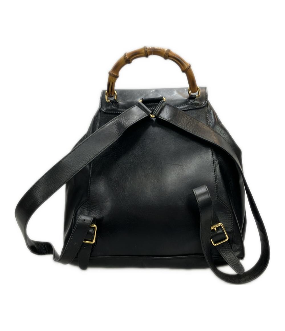 得価，お買い得 GUCCI◇リュック_バンブー_ヌバックレザー/スウェード/BLK