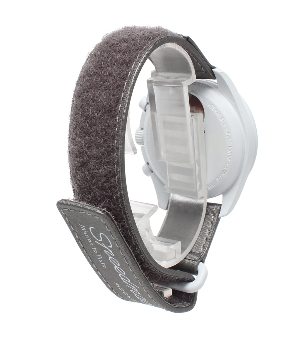 美品 OMEGA Swatch 腕時計 Mission to Pluto バイオセラミック ムーンスウォッチ クオーツ ホワイト SO33M101 メンズ オメガ スウォッチ