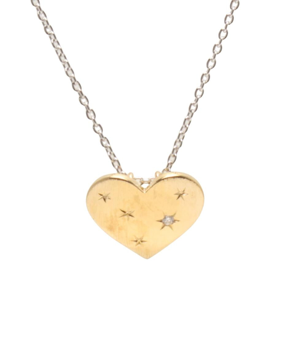 美品 TASAKI ネックレス K18 SV925 ダイヤ0.01ct ハートモチーフ レディース タサキ