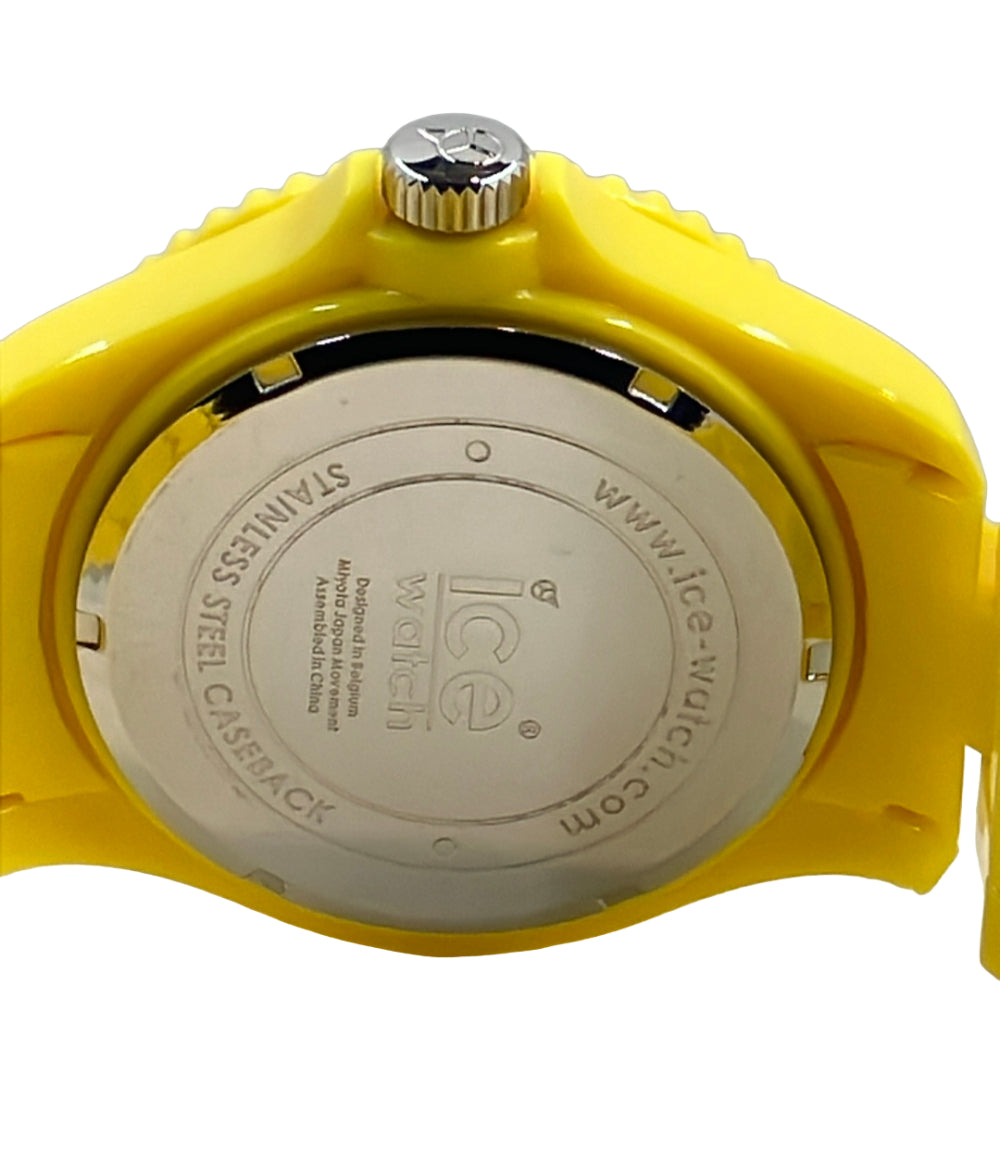 美品 ice watch 腕時計 クオーツ イエロー レディース メンズ アイスウォッチ