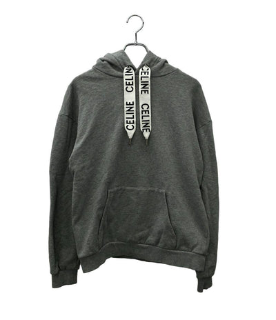 CELINE パーカー スウェット ルーズ フーディー コットンフリース 長袖 ライトグレー 2Y468670Q メンズ SIZE M セリーヌ