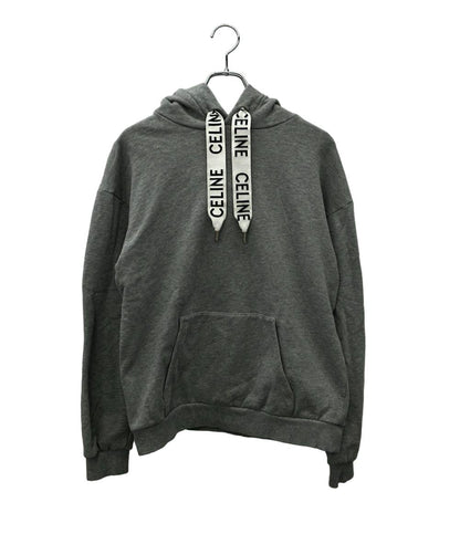 CELINE パーカー スウェット ルーズ フーディー コットンフリース 長袖 ライトグレー 2Y468670Q メンズ SIZE M セリーヌ