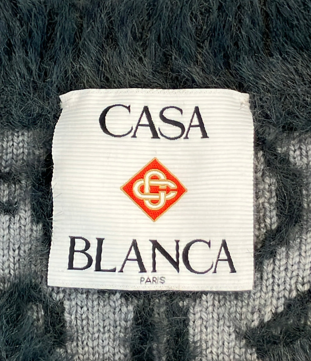 Casablanca 長袖 フラッフィー モノグラム クルーネック セーター メンズ SIZE L カサブランカ