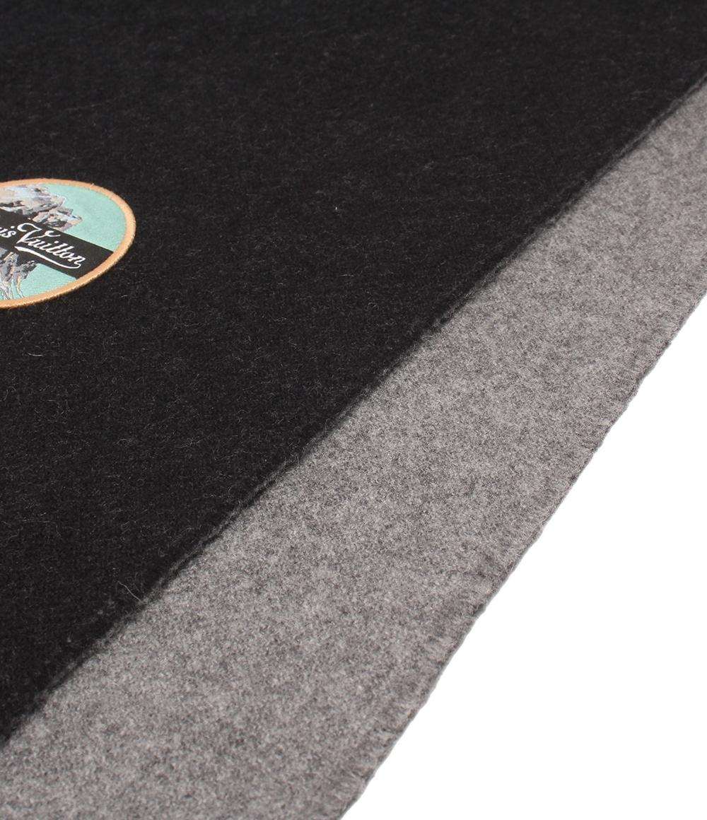 美品 LOUIS VUITTON マフラー エシャルプ シティアルプス ロゴワッペン M71096 メンズ レディース ルイ・ヴィトン