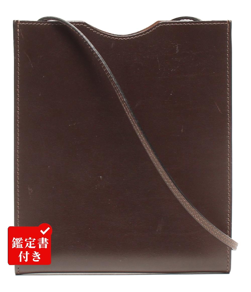 エルメス レザー クルードセル ポシェット ショルダーバッグ ブラウン 中古・古着通販】HERMES (エルメス) ショルダーポシェット ブラウン