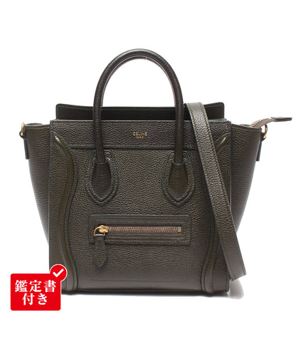 美品 CELINE 2WAYハンドバッグ ショルダーバッグ 斜め掛け ラゲージ ナノショッパー 189243DRU レディース セリーヌ