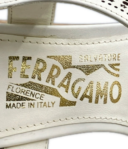 Salvatore Ferragamo アンクルストラップサンダル ウェッジソール ガンチーニ OC1434 レディース SIZE 7 サルヴァトーレフェラガモ