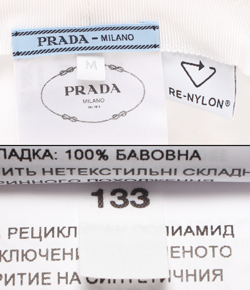 美品 PRADA バケットハット 三角プレート RE-NYRON 1HC137 レディース メンズ SIZE M プラダ