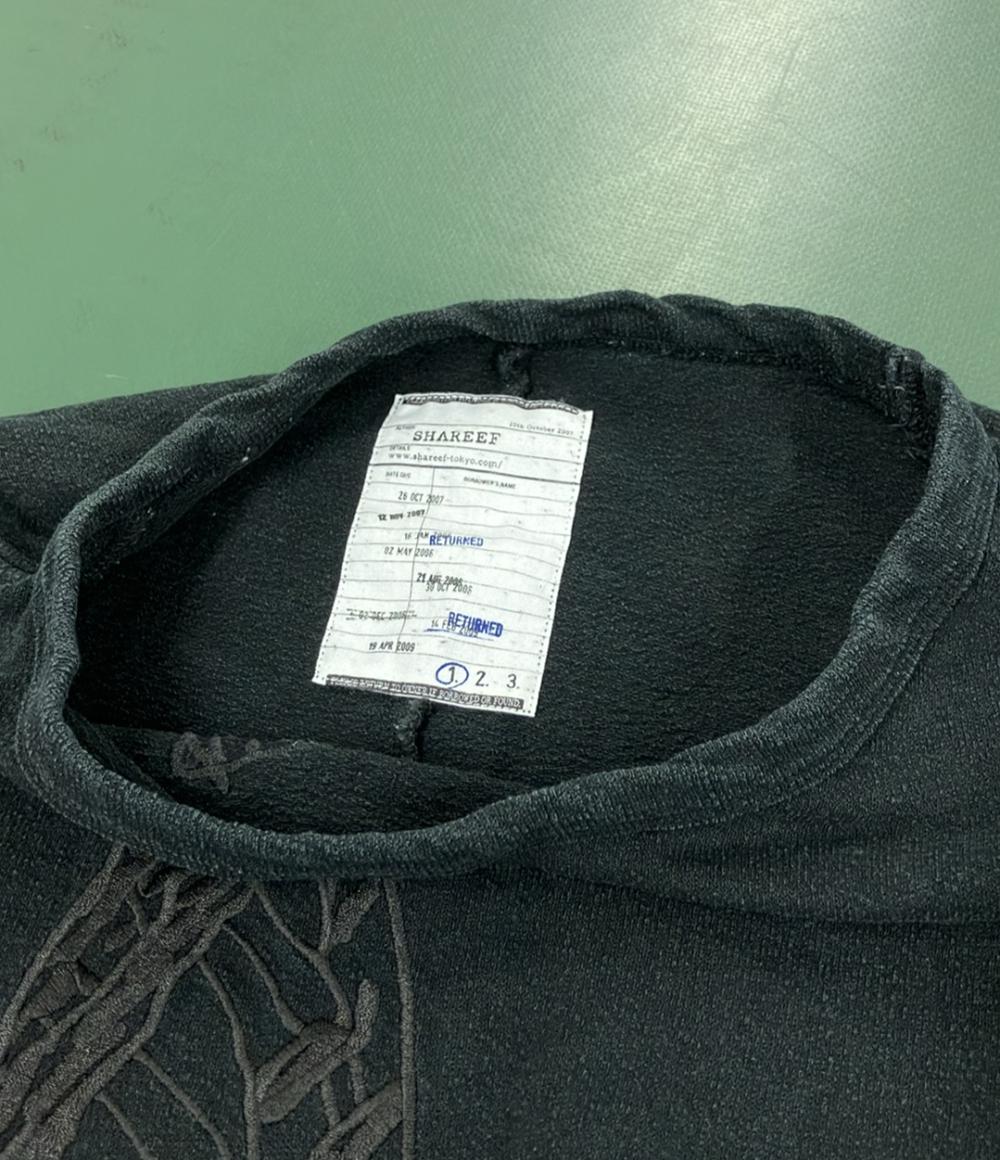 シャリーフ バタフライ柄パイルクルーネックノースリーブTシャツ メンズ SHAREEF