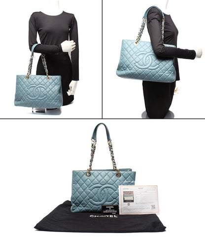 シャネル GST チェーン トートバッグ キャビアスキン ゴールド金具 肩掛け レディース CHANEL