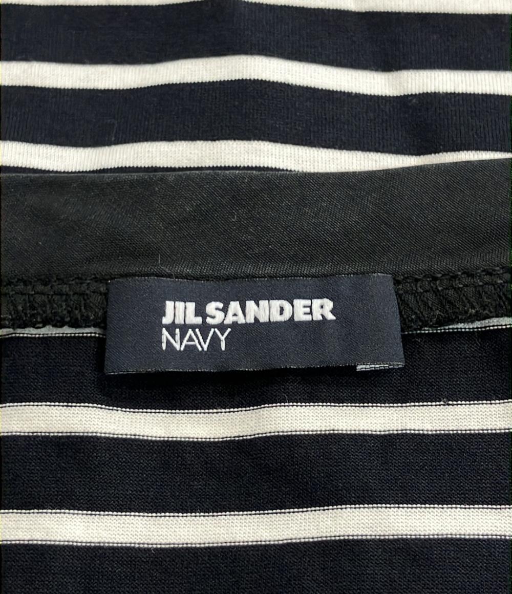 訳あり ジルサンダーネイビー ボーダー長袖カットソー レディース SIZE S (S) jilsander navy