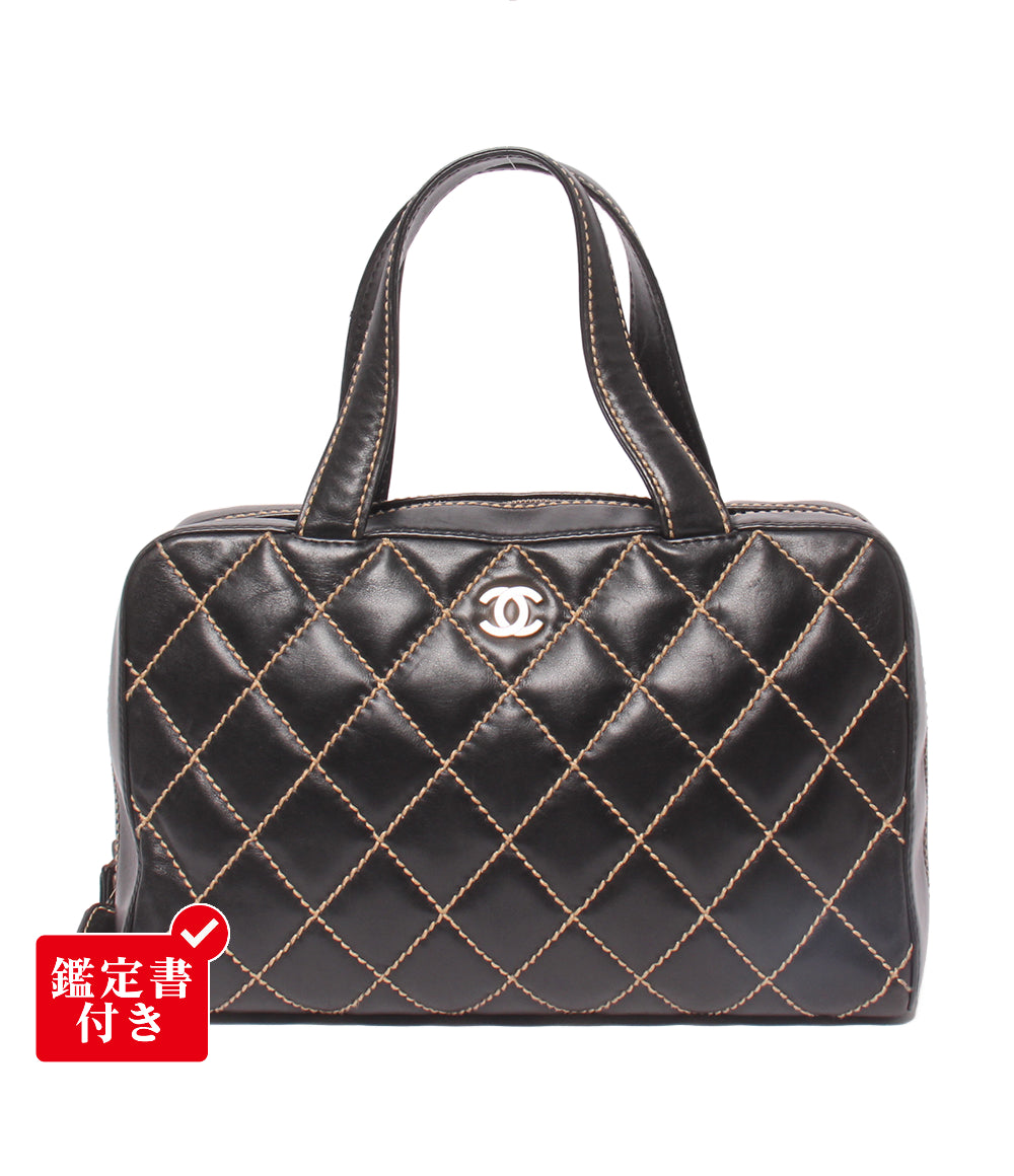 訳あり CHANEL ハンドバッグ ゴールド金具 6番台 ワイルドステッチ レディース シャネル