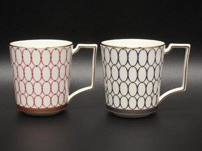 美品 WEDGWOOD マグカップ 2点セット ペア ルネッサンス ゴールド ピンク ブルー ウェッジウッド