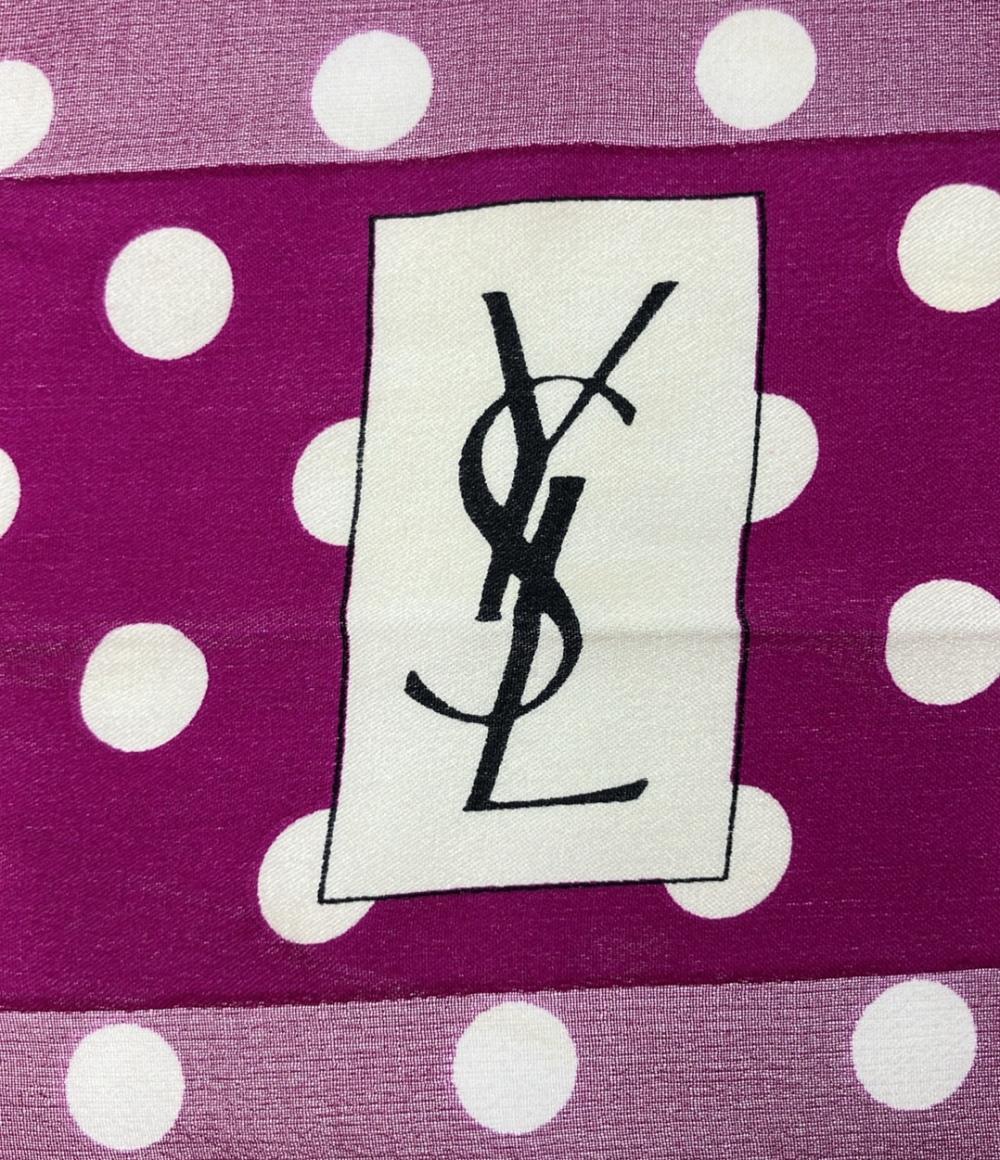 YVES SAINT LAURENT スカーフ シルク100% ドット柄 レディース イヴ・サンローラン