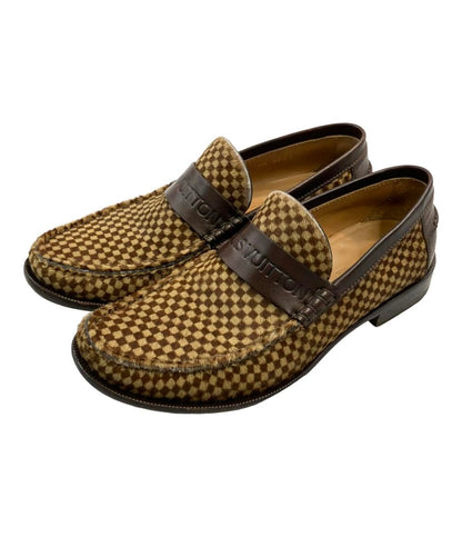 ルイ・ヴィトン ハラコ ローファー ダミエ柄 メンズ SIZE 6 1/2 (S) LOUIS VUITTON