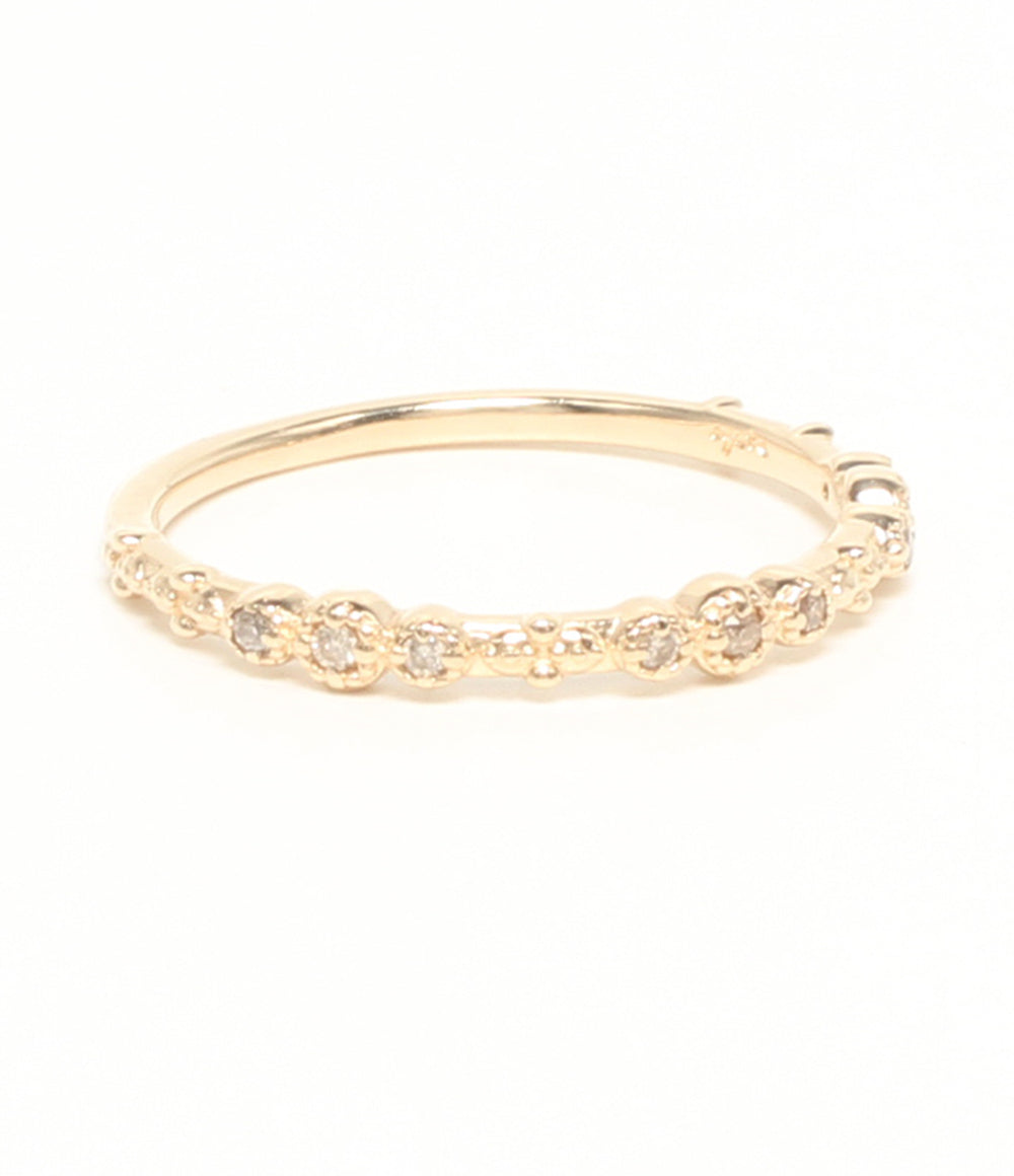 美品 agete リング 指輪 K10 ダイヤ 0.04ct レディース SIZE 9号 アガット