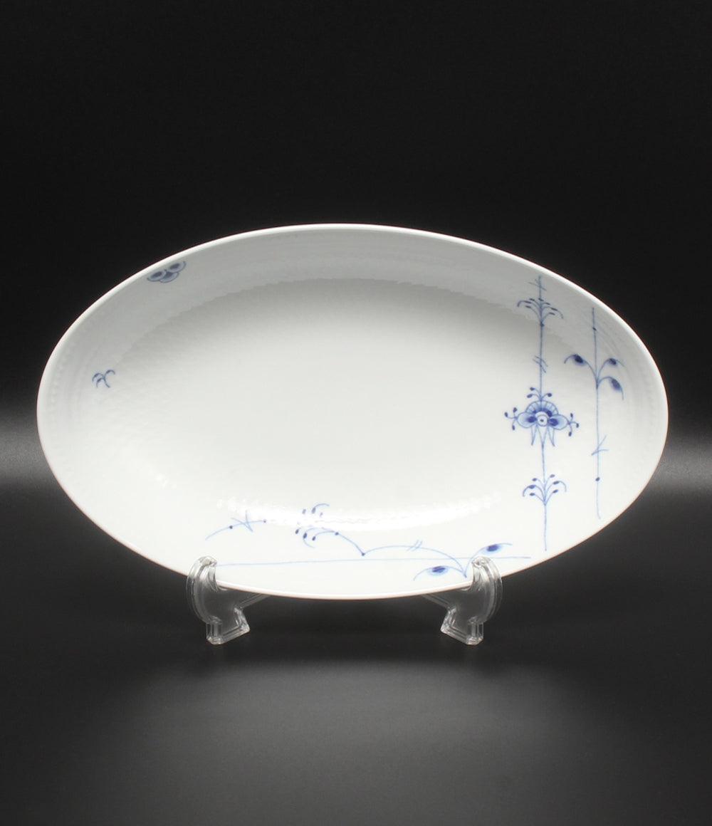 美品 Royal Copenhagen オーバルディッシュ 皿 27cm ブルーパルメッテ ロイヤルコペンハーゲン