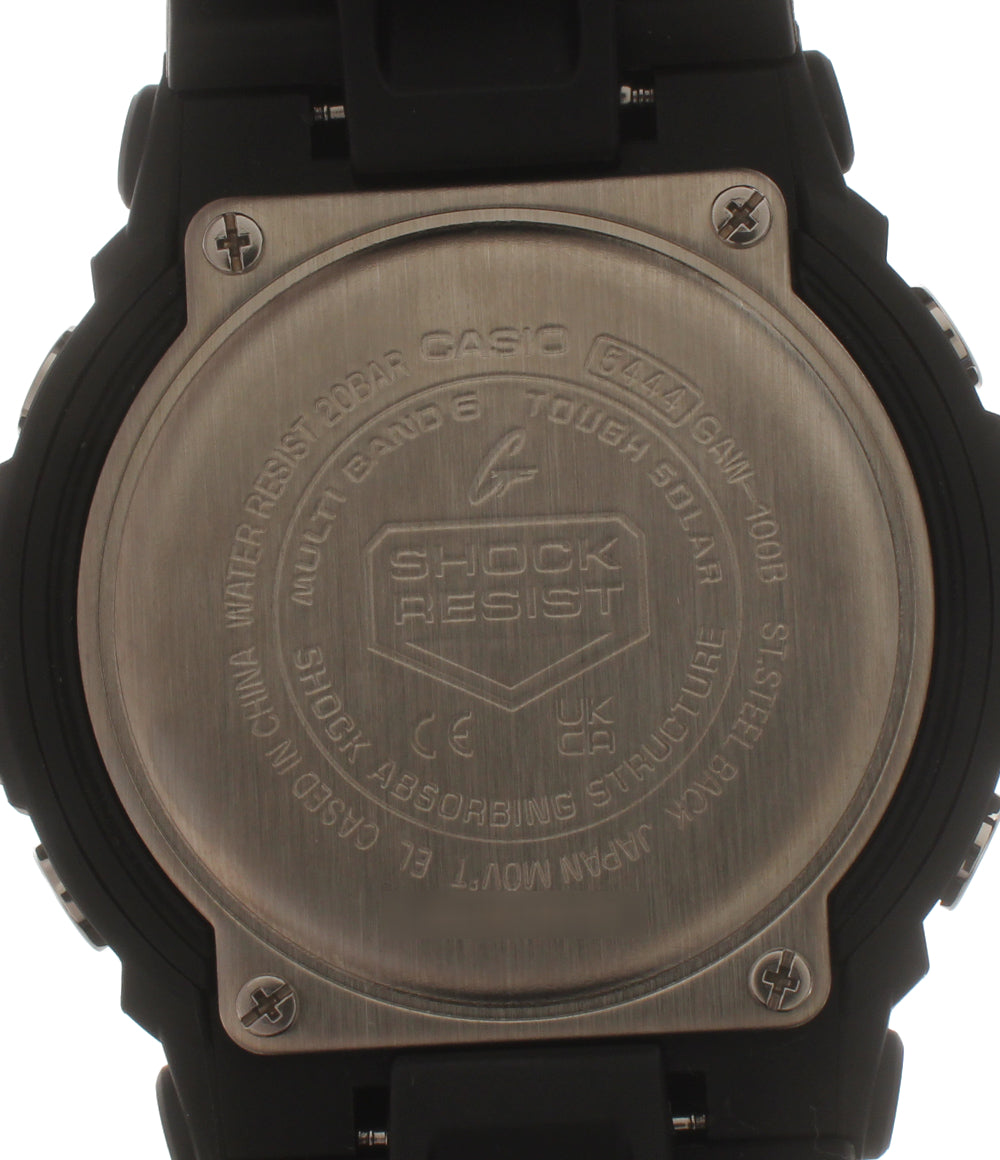 美品 CASIO 腕時計 G-SHOCK 電波ソーラー ソーラー ブラック GAW-100B メンズ カシオ