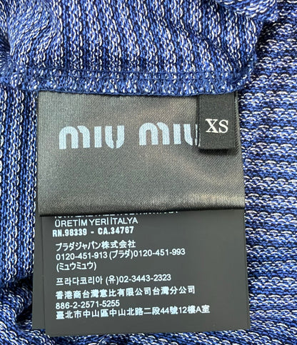 美品 Miu Miu ジャガードジャージ長袖Tシャツ MJLA47 レディース SIZE XS ミュウ ミュウ