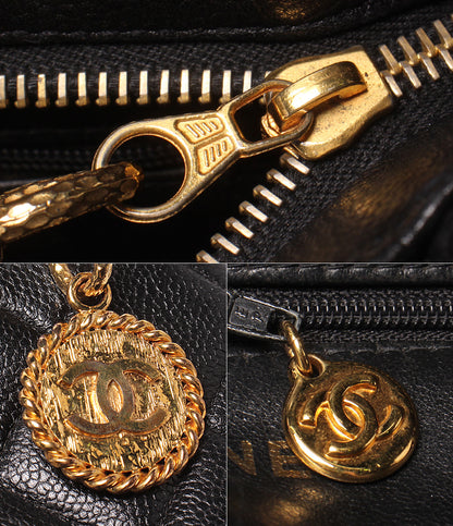 CHANEL トートバッグ ショルダーバッグ 肩掛け ゴールド金具 5番台 キャビアスキン レディース シャネル