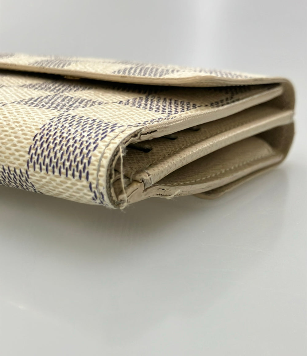 LOUIS VUITTON ダブルホック 二つ折り財布 ポルトフォイユ エリーズ ダミエ アズール N61733 レディース ルイ・ヴィトン