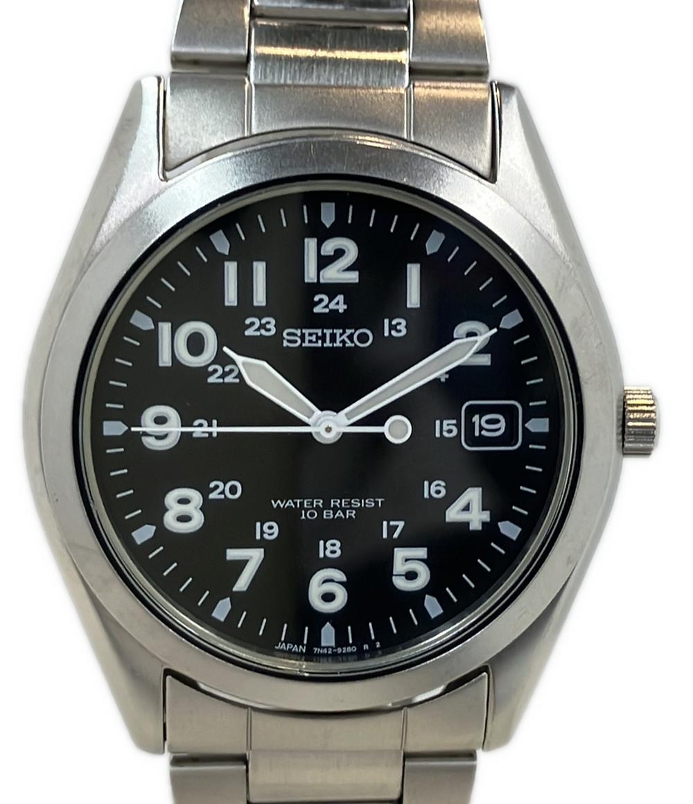 SEIKO 腕時計 ミリタリー スピリット クオーツ ブラック 7N42-8260 レディース メンズ セイコー