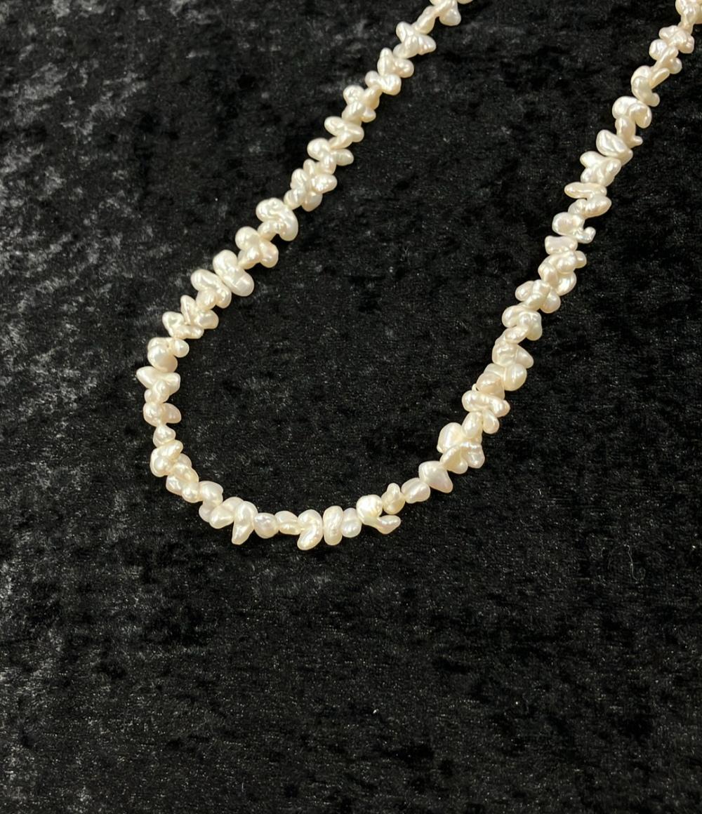 美品 ロングネックレス 淡水パール シェル レディース