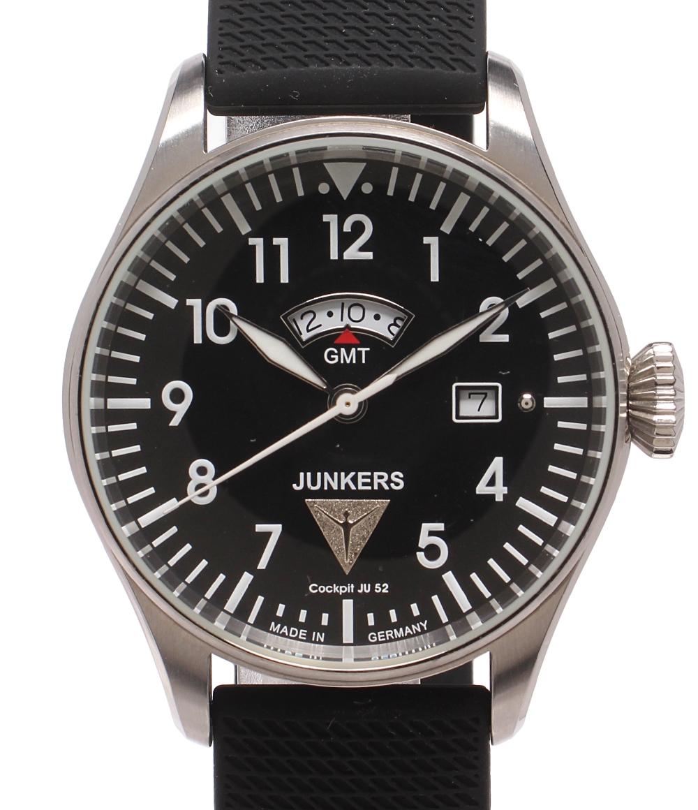 JUNKERS 腕時計 COCKPIT JU52 クオーツ ブラック メンズ ユンカース