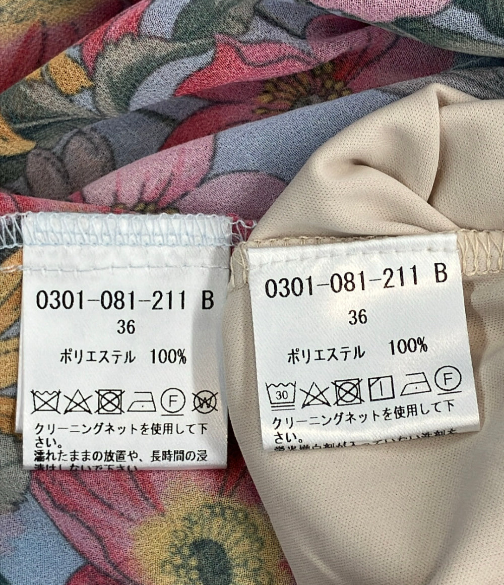 Sov. 長袖ワンピース 花柄 レディース SIZE 36 (S) ソブ