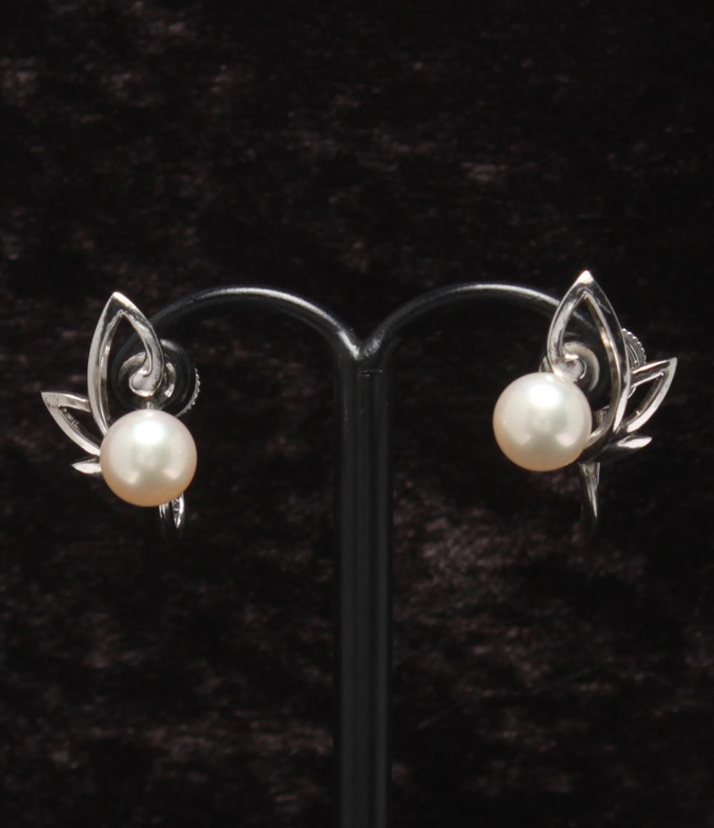 MIKIMOTO ミキモト SVイヤリング  シルバー/羽/パール    シルバーカラー レディース / 240001191624 ミキモト イヤリング SV パール 6.3mm レディース MIKIMOTO – Rehello
