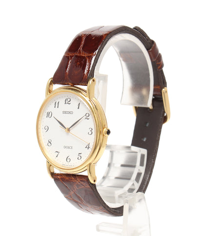 SEIKO DOLCE 腕時計 18KT クオーツ ホワイト 8J41-6060 メンズ セイコー ドルチェ
