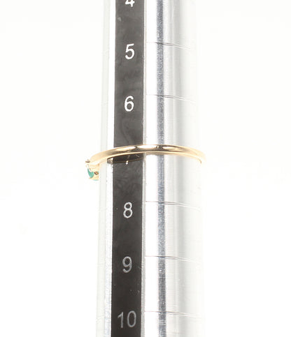美品 STAR JEWELRY リング 指輪 K18 エメラルド ダイヤ 0.04ct レディース SIZE 7号 スタージュエリー