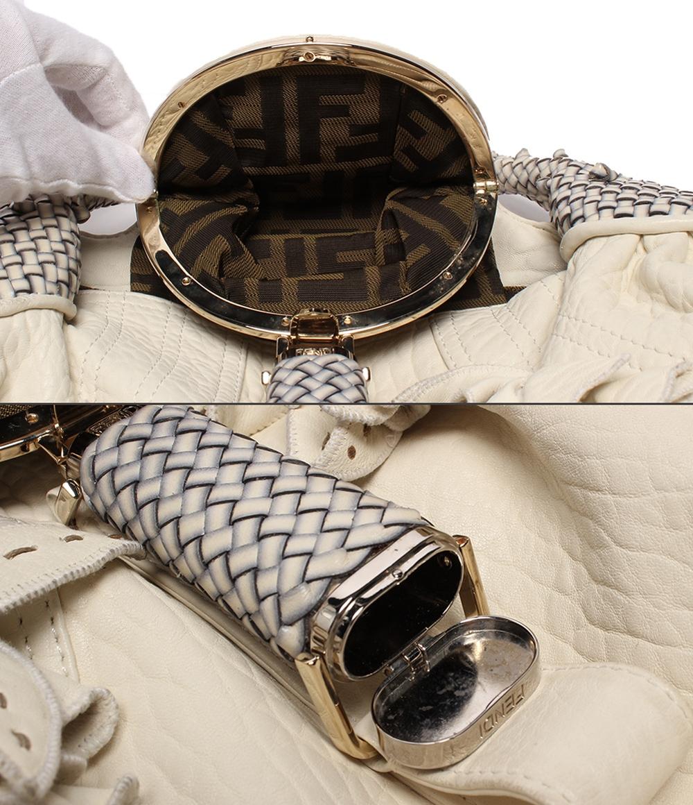 FENDI ハンドバッグ ホワイトレザー スパイ レディース フェンディ
