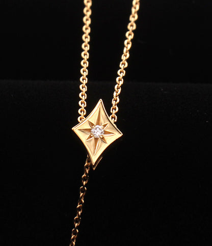 美品 STAR JEWELRY ネックレス K18 アクアマリン ダイヤ 0.06ct レディース スタージュエリー