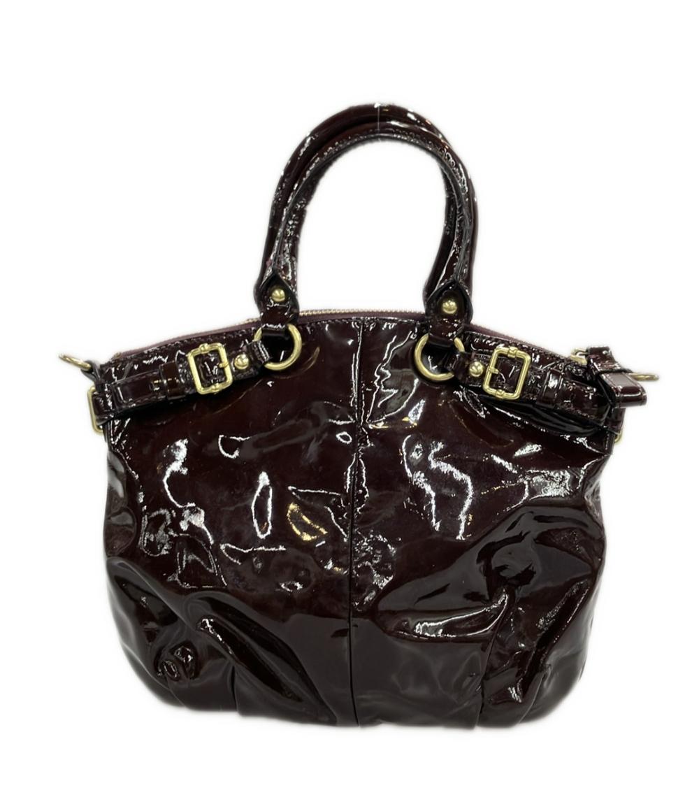 コーチ COACH パテントレザー ハンドバッグ ショルダー ターンロック COACH ハンドバッグ ショルダーバッグ 2WAY パテントレザー F18595