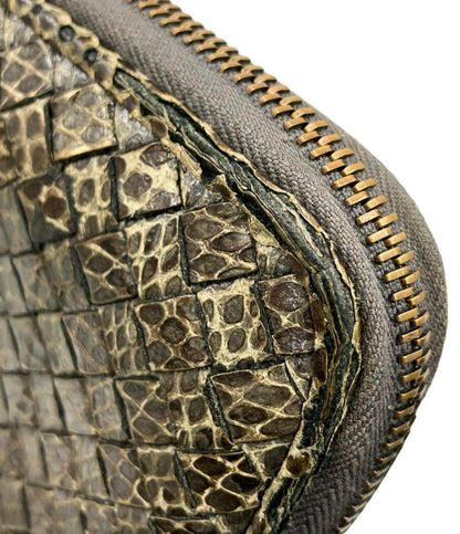 BOTTEGA VENETA ラウンドファスナー長財布 パイソン イントレチャート レディース ボッテガ・ヴェネタ