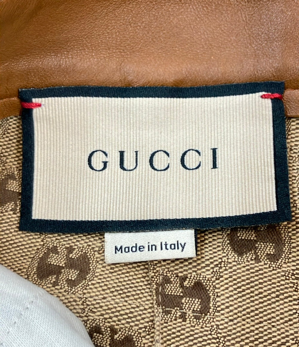 GUCCI レザーショートパンツ GGキャンバス 681154 Z8AV7 レディース SIZE 42 (L) グッチ