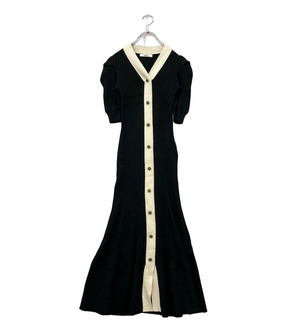 snidel 半袖ワンピース クールネック ボタン フロントボタンラメニットワンピ SWNO231115 レディース SIZE ONE SIZE (M) スナイデル