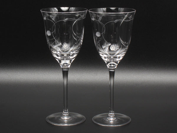 美品 WEDGWOOD ワイングラス 2点セット ペア ワイルドストロベリー クリスタル オープン ウエッジウッド