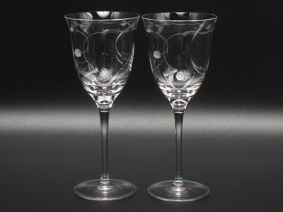 美品 WEDGWOOD ワイングラス 2点セット ペア ワイルドストロベリー クリスタル オープン ウエッジウッド
