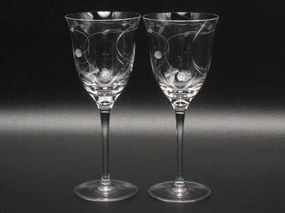 美品 WEDGWOOD ワイングラス 2点セット ペア ワイルドストロベリー クリスタル オープン ウエッジウッド