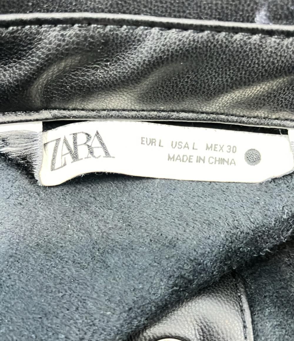 美品 ザラ レザー調ロングコート 薄手 レディース SIZE L ZARA