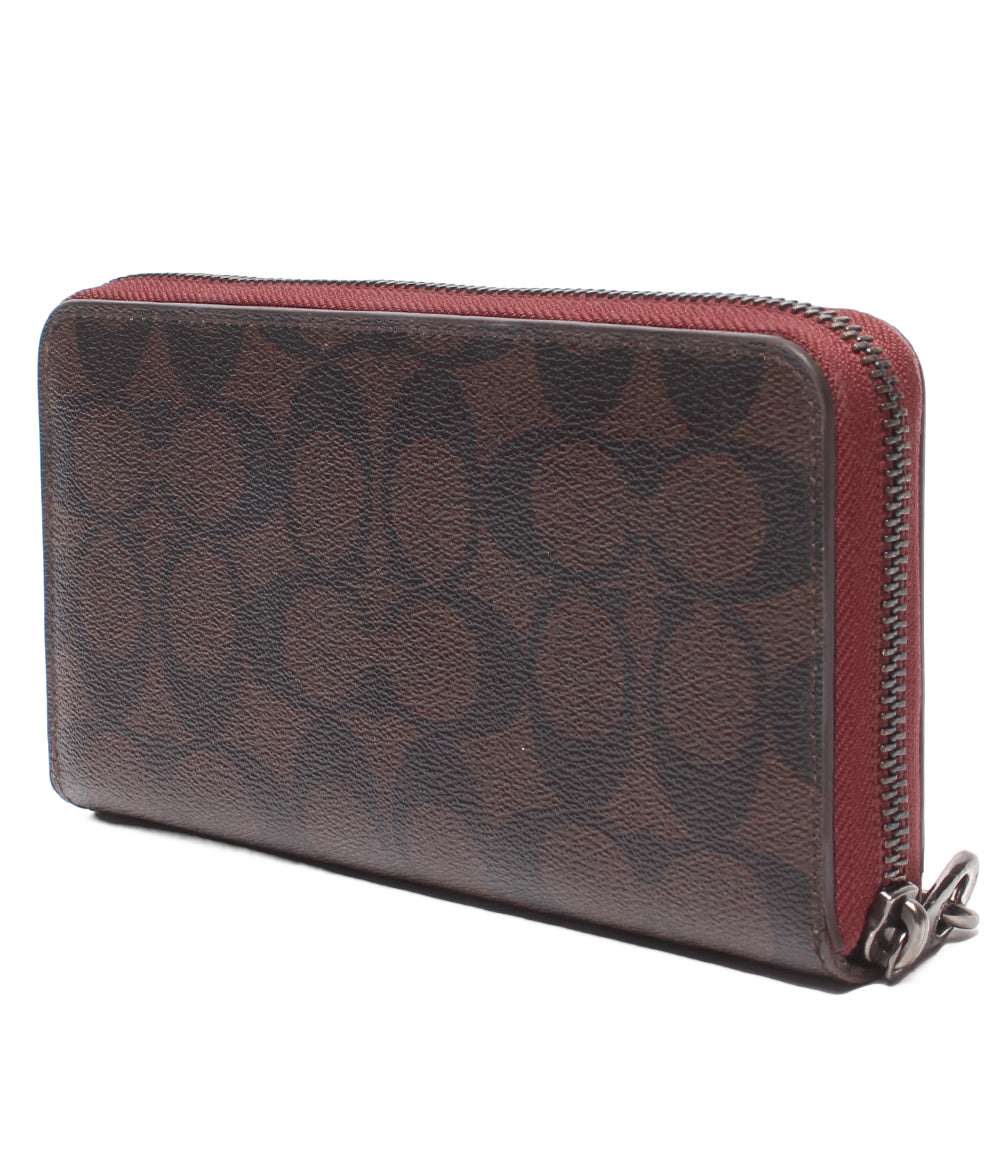 COACH ラウンドファスナー長財布 シグネチャー レディース コーチ