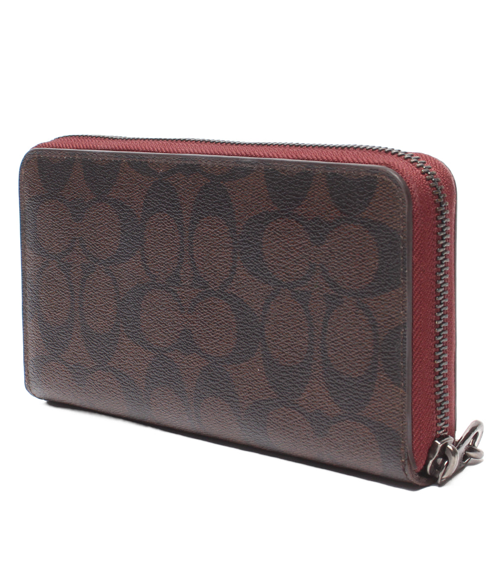 COACH ラウンドファスナー長財布 シグネチャー レディース コーチ
