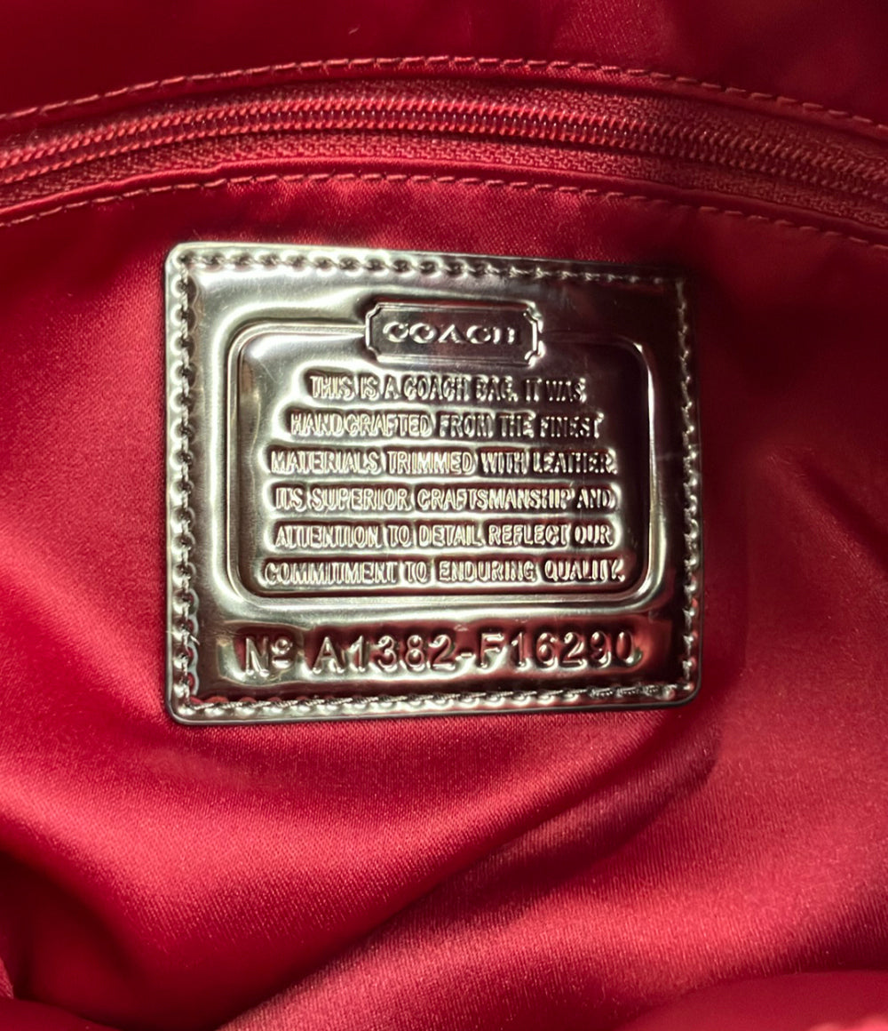 美品 COACH トートバッグ 肩掛け ポピー シグネチャー F16290 レディース コーチ